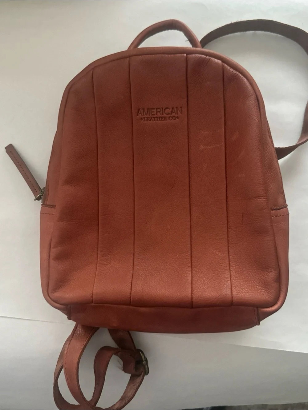 American Leather Co. Denise Mini Backpack Brown Genuine Leather Adjustable Strap